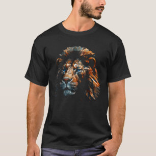 Lion Artwork  Blue Eyes  Animal Motif Lion T-Shirt