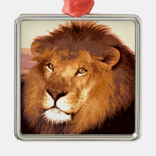 Lion Artwork Metal Ornament