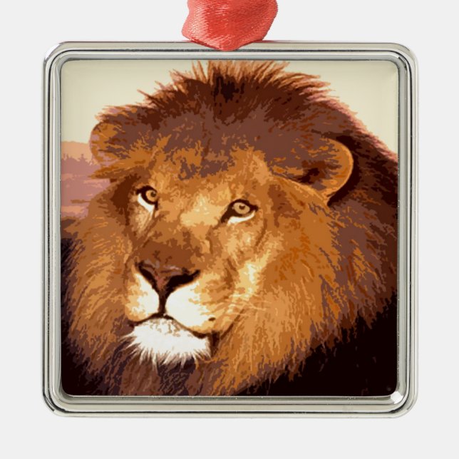 Lion Artwork Metal Ornament (Front)