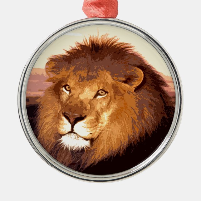Lion Artwork Metal Ornament (Front)