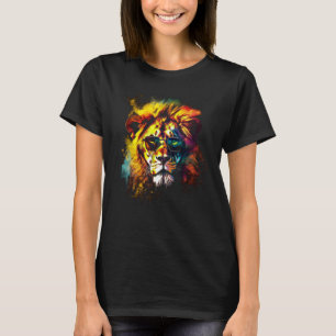 Lion Artwork Sunglasses Colourful Zoo Animal Lion T-Shirt