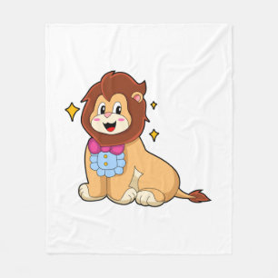 Lion as Gentleman with Tie.PNG Fleece Blanket