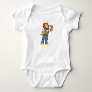 Lion as Handyman Screwdriver Baby Bodysuit