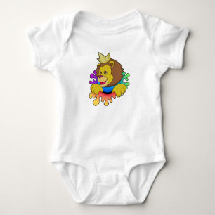 Lion as King with Crown Baby Bodysuit