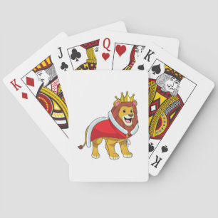Lion as King with Crown & Cape Playing Cards