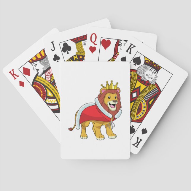 Lion as King with Crown & Cape Playing Cards (Back)