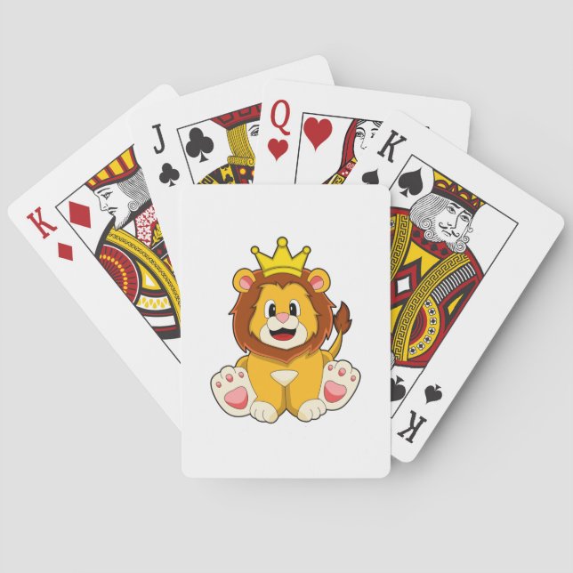 Lion as King with Crown Playing Cards (Back)
