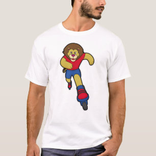 Lion as Skater with Inline skates T-Shirt