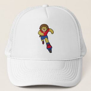Lion as Skater with Inline skates Trucker Hat