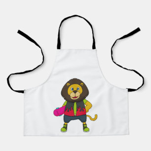 Lion as Skater with Skateboard Apron