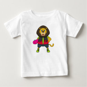 Lion as Skater with Skateboard Baby T-Shirt