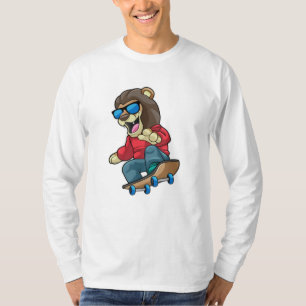 Lion as Skater with Skateboard T-Shirt