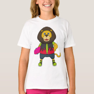 Lion as Skater with Skateboard T-Shirt