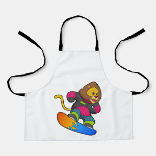 Lion as Snowboarder with Snowboard Apron