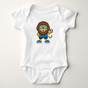 Lion as Soccer player with Soccer Baby Bodysuit