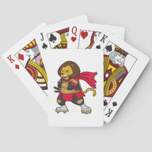 Lion as Warrior with Cape Playing Cards