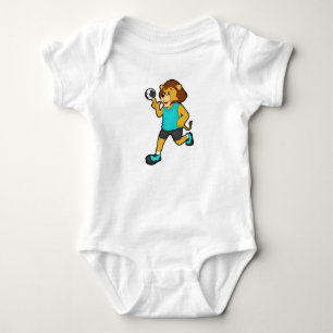 Lion at Handball player with Handball Baby Bodysuit