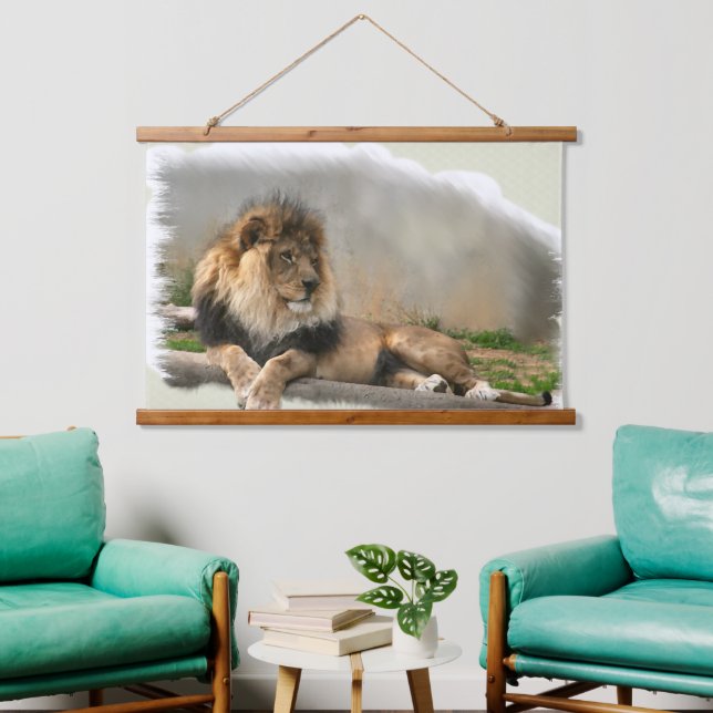 Lion At Rest Wildlife  Hanging Tapestry (Living Room)