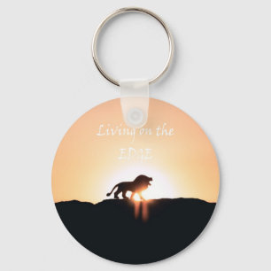 Lion at sunset Living on the EDGE Keychain