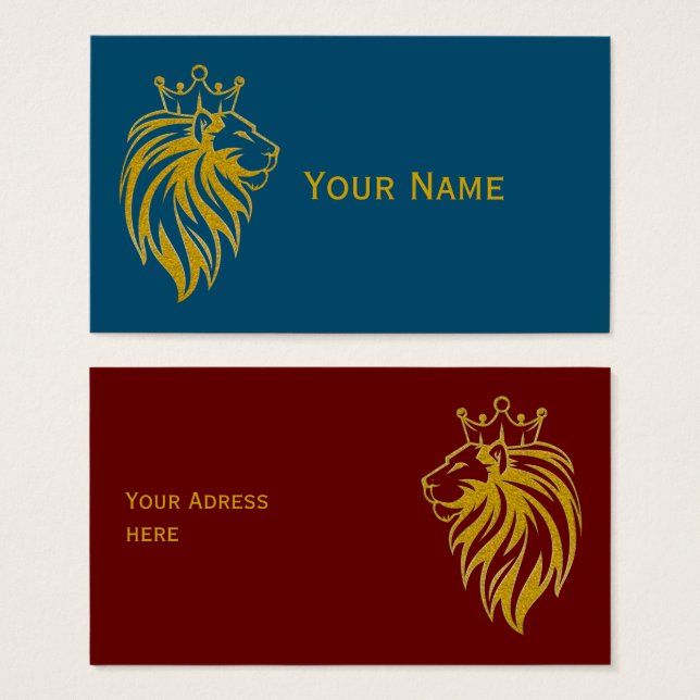 Lion Avec Couronne - Style Or 2 (Devant & derrière)