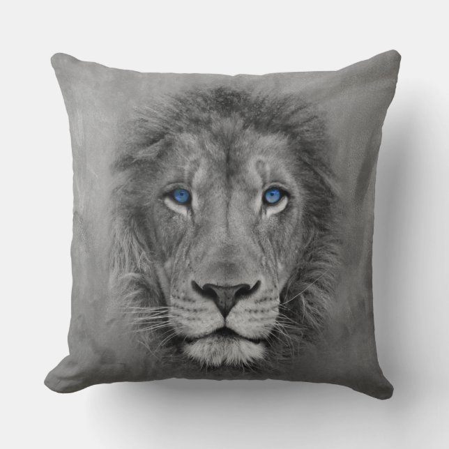 Lion avec le coussin unique de conception d'yeux (Recto)