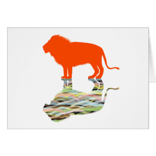 Lion avec réflexion (orange)