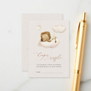 Lion Baby Cloud Balloon Diaper Raffle Tickets Enclosure Card