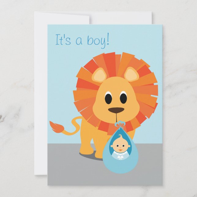 Lion & Baby - It's a boy! (Front)
