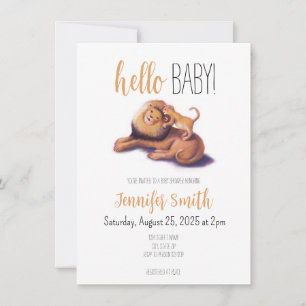 Lion Baby Shower Invitation