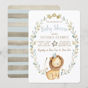 Lion Baby Shower Invitations