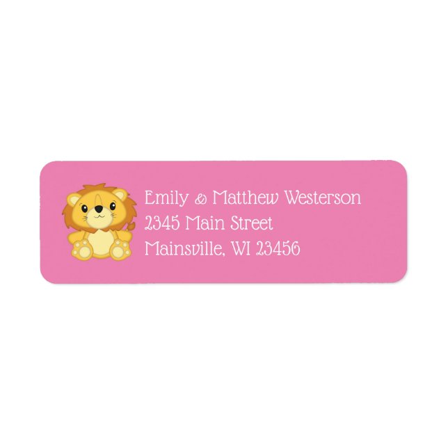 Lion Baby Shower Pink (Front)