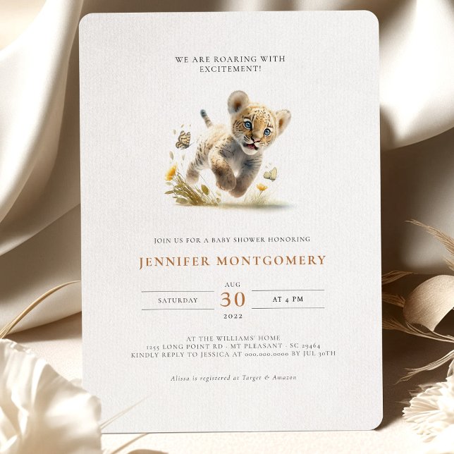 Lion Baby Shower Roaring with Excitement Invitatio Invitation (Creator Uploaded)