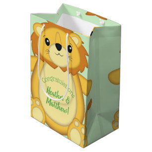 Lion Baby Shower Safari Medium Gift Bag