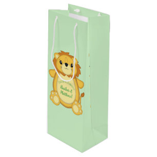 Lion Baby Shower Safari Wine Gift Bag