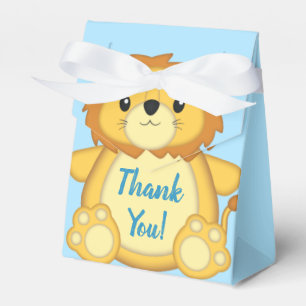 Lion Baby Shower Zoo Circus Blue Boy Favor Box
