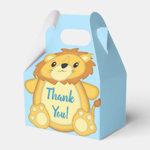 Lion Baby Shower Zoo Circus Blue Boy Favor Box