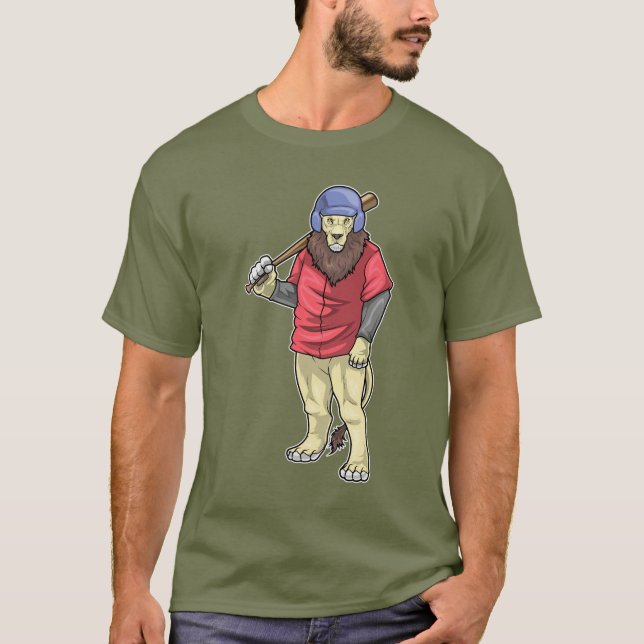 Lion Baseball Baseball bat T-Shirt (Front)