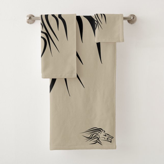 Lion bath Towel Set - Choose Colours (Insitu)