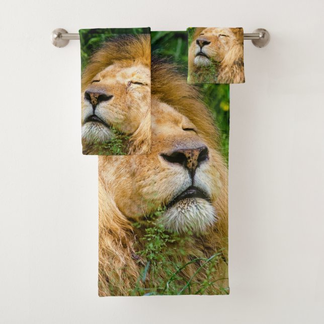 Lion Bathroom Towel Set (Insitu)