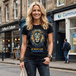 Lion “Be brave like Ukraine.” Tri-Blend Shirt