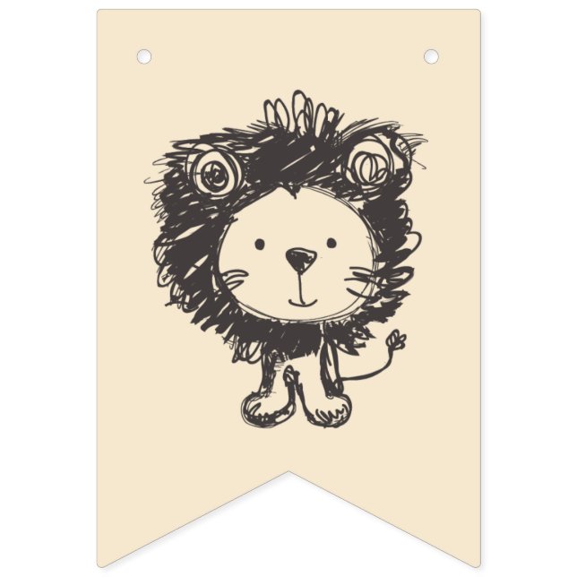 Lion bébé, vintage, BANNIÈRE BUNNING (Premier drapeau)
