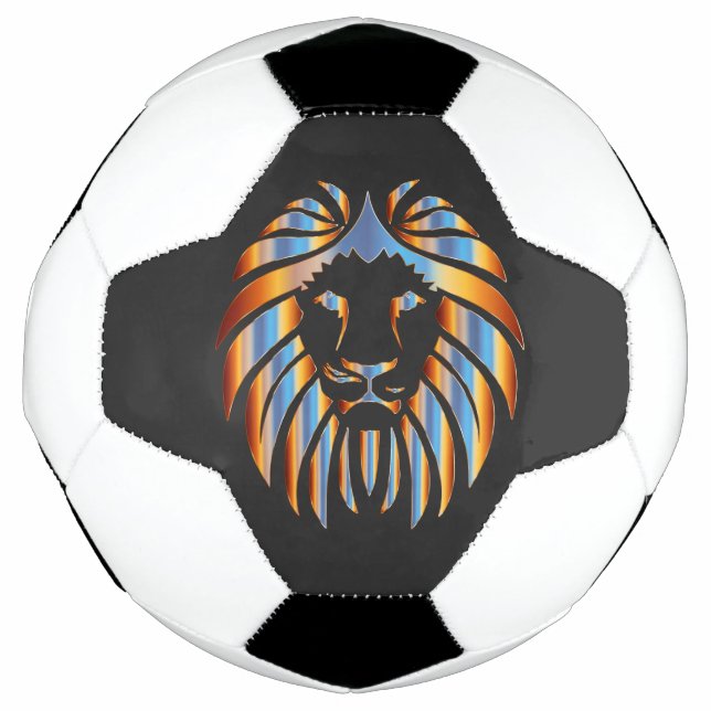 Lion, Big Cat, chromatic design, Soccer Ball (Front)
