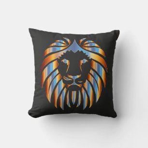 Lion, Big Cat, chromatic design, Throw Pillow