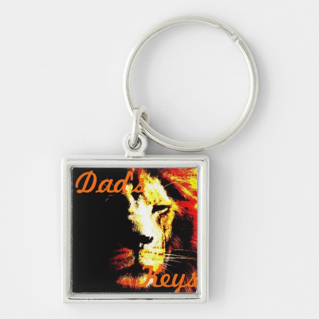 Lion big cat original wildlife design keychain (Front)