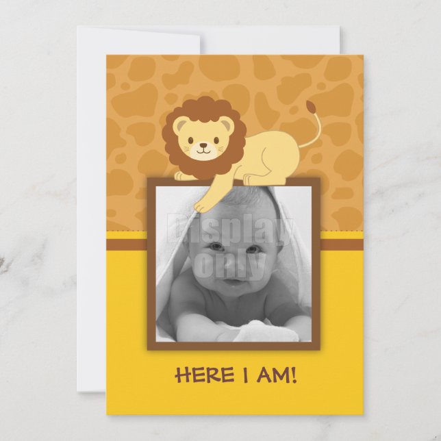 Lion Birth announcement card (Front)