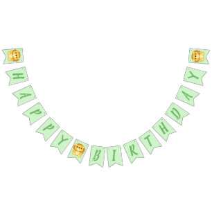 Lion Birthday Party Green Bunting Flags