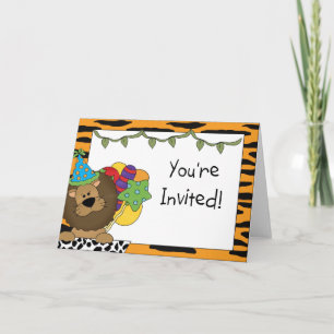 Lion Birthday Party  Invitations