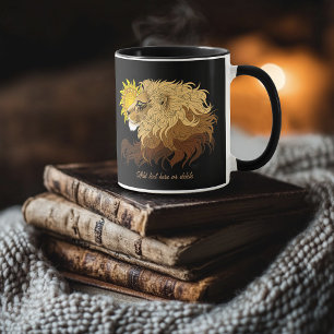 Lion Black Yellow Mandala Sun Mug