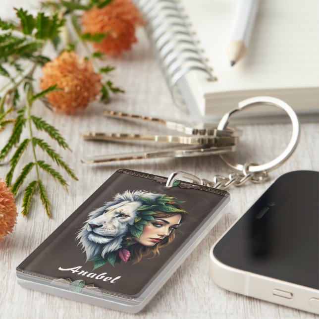 Lion blanc et femme (Devant droit)