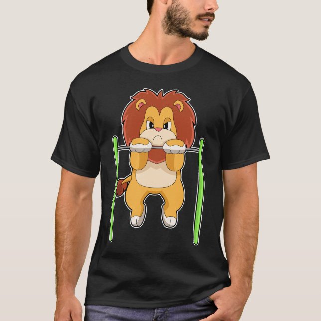 Lion Bodybuilding Pull ups T-Shirt (Front)